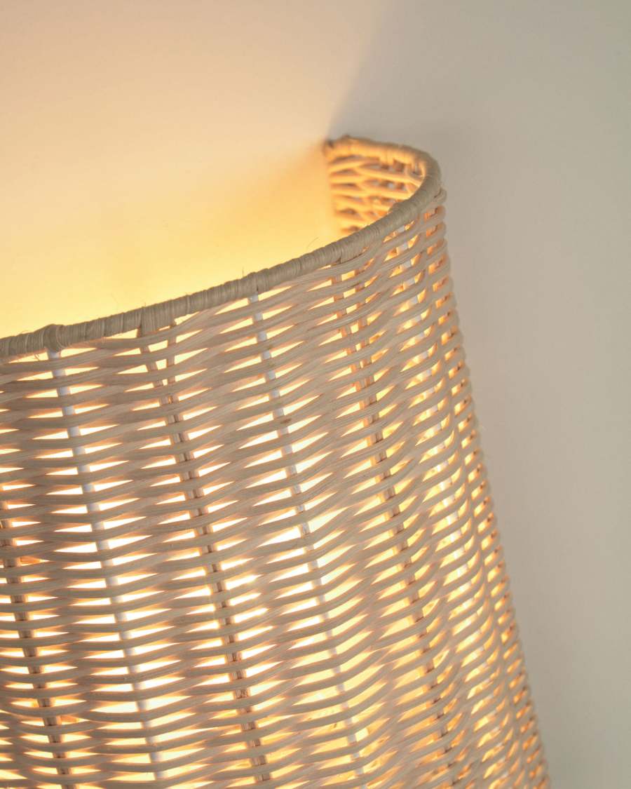Wandleuchte Japandi Rattan Natur