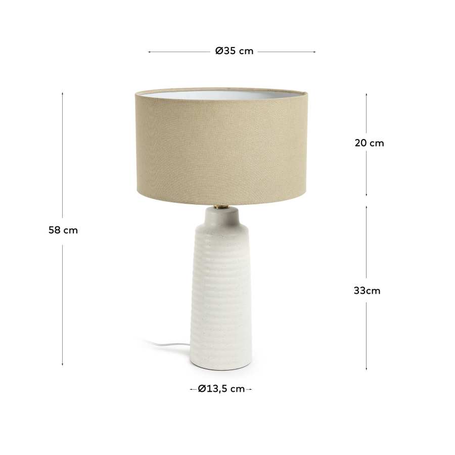 Tischlampe Japandi Keramik Weiß