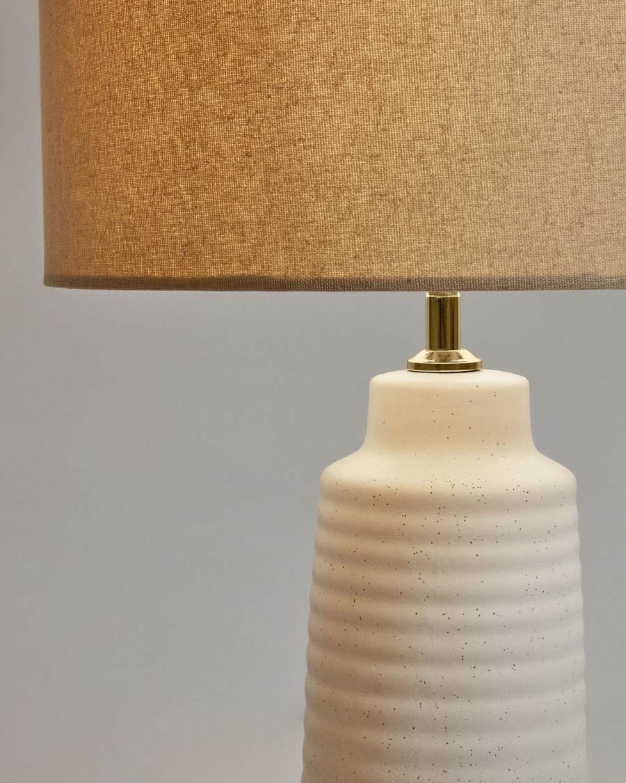 Tischlampe Japandi Keramik Weiß