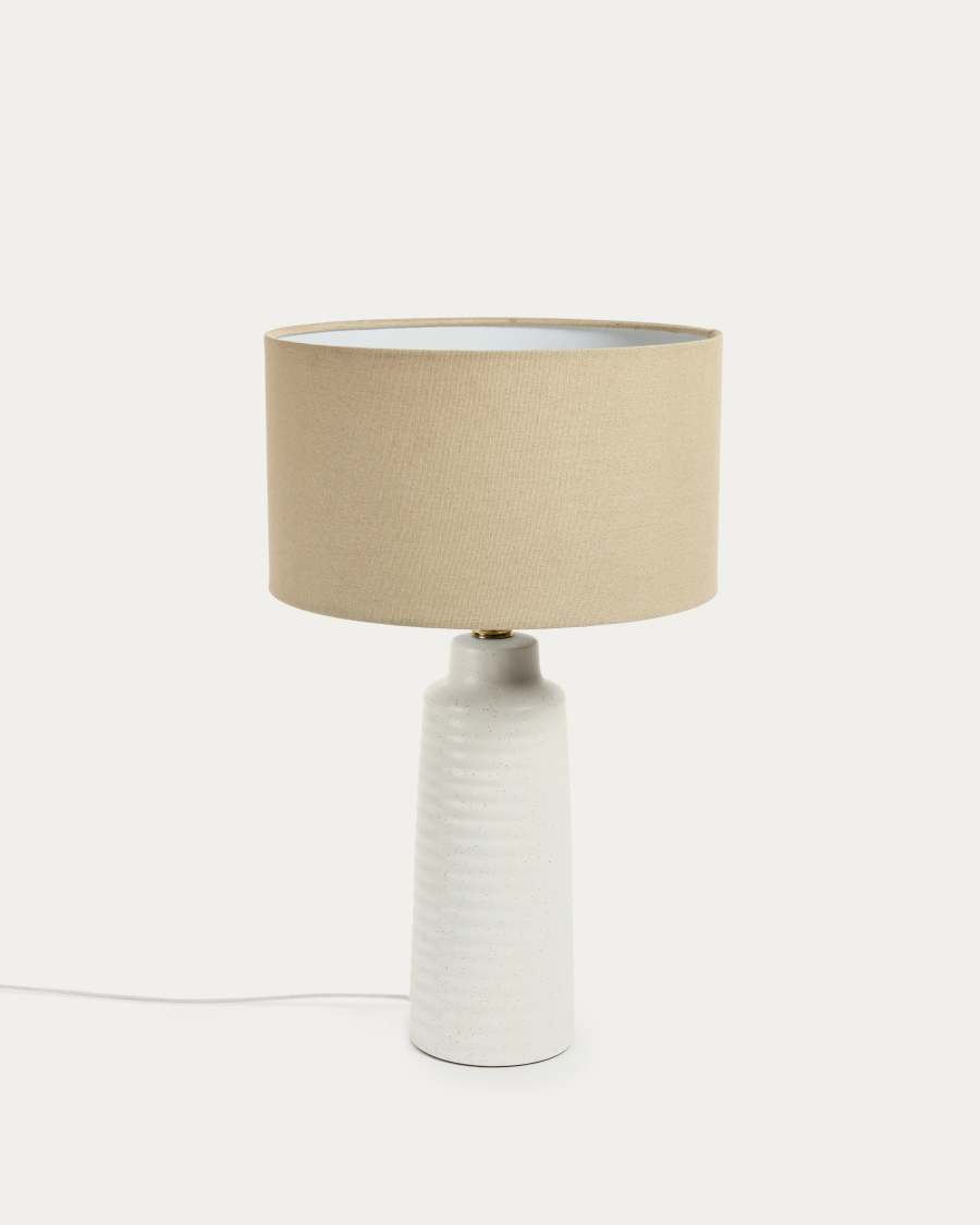 Tischlampe Japandi Keramik Weiß