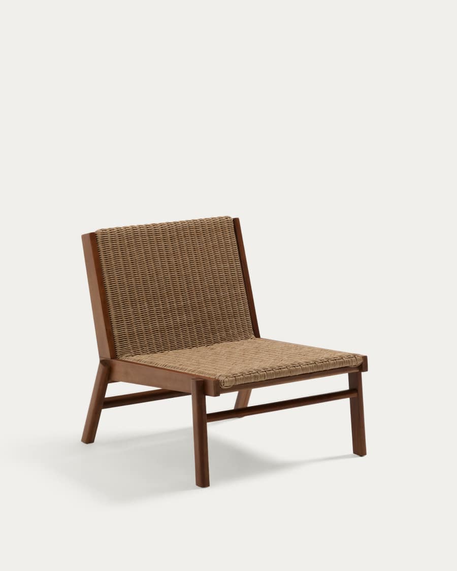 Sessel Japandi Teakholz Rattan