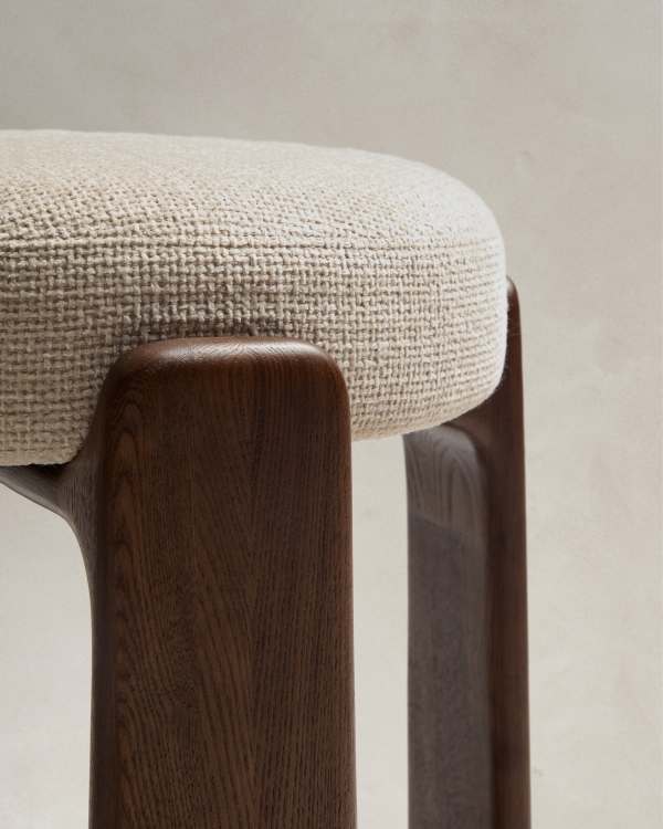 Beige Japandi Niedriger Hocker