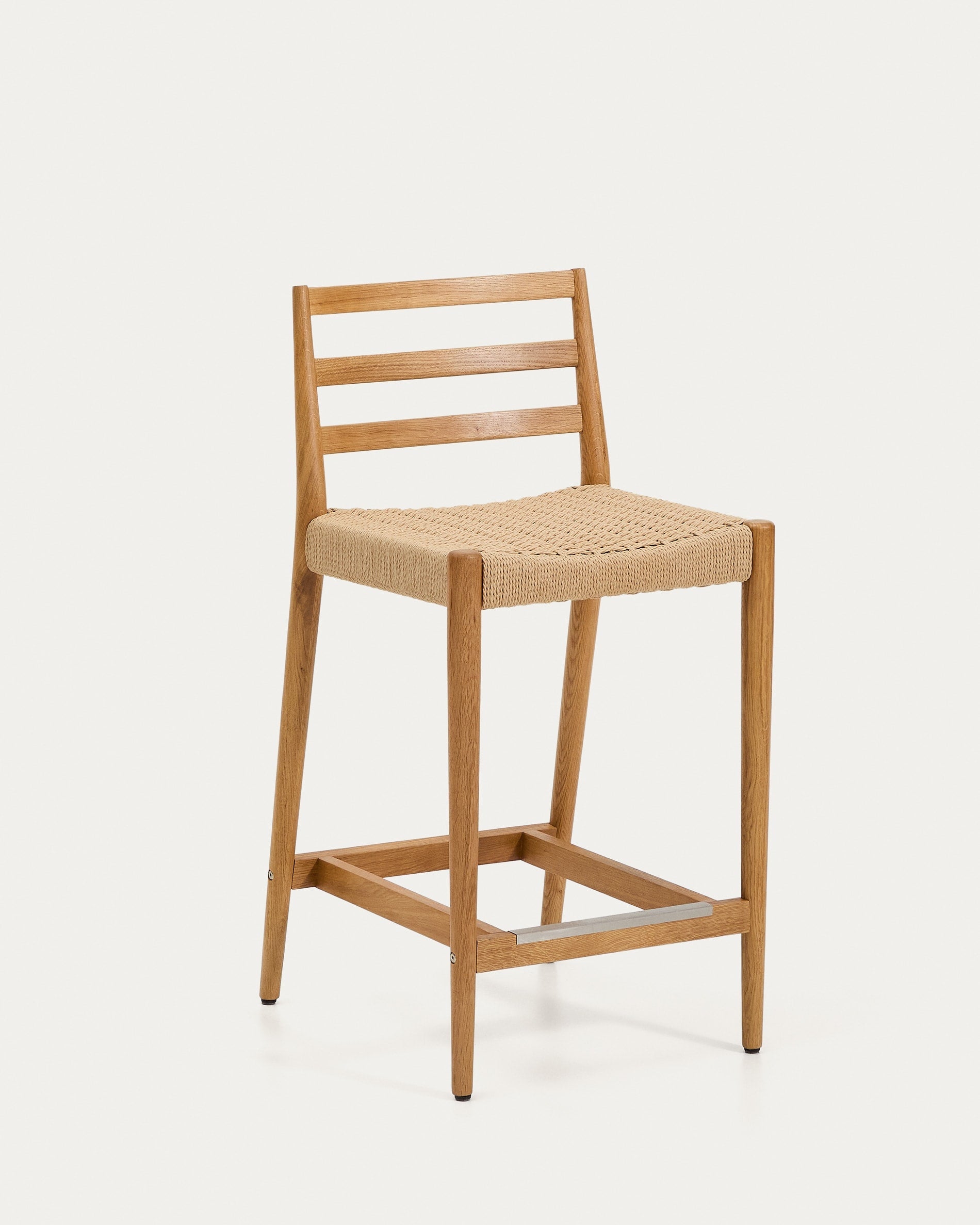 Japandi Barhocker aus Eiche & Seil –