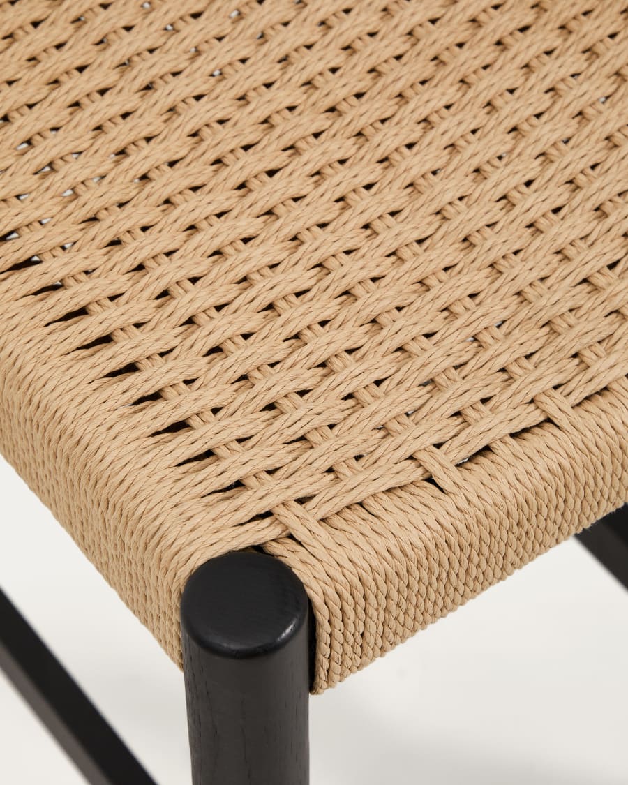 Japandi Hocker aus schwarzem Holz