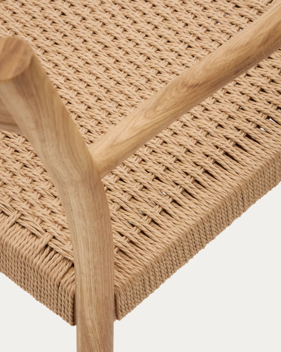 Japandi Stuhl aus Holz und Seil