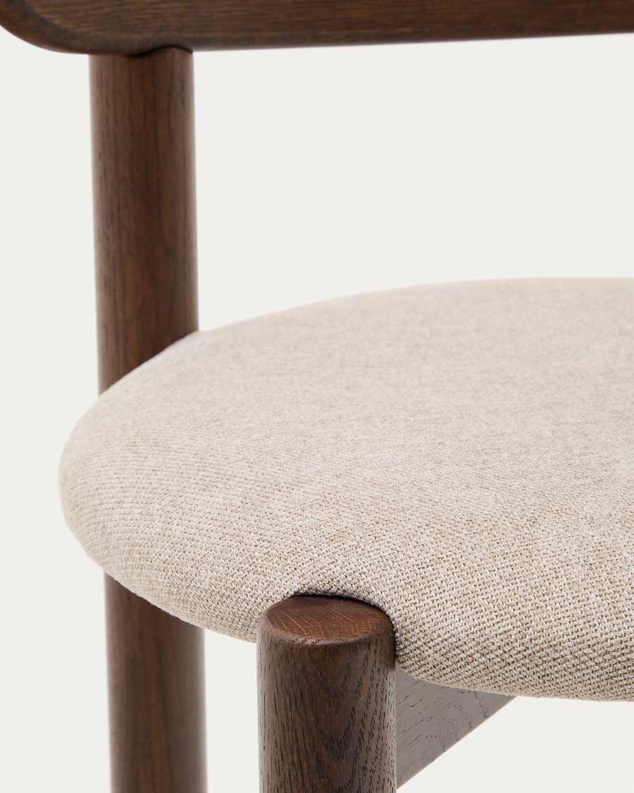 Japandi Stuhl Braun Chenille | Eichenholz & Nussbaum