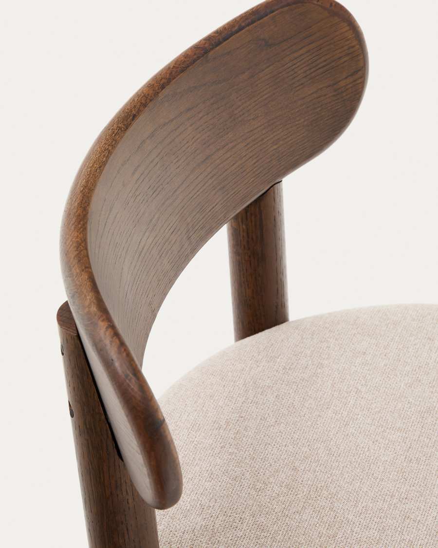 Japandi Stuhl Braun Chenille | Eichenholz & Nussbaum