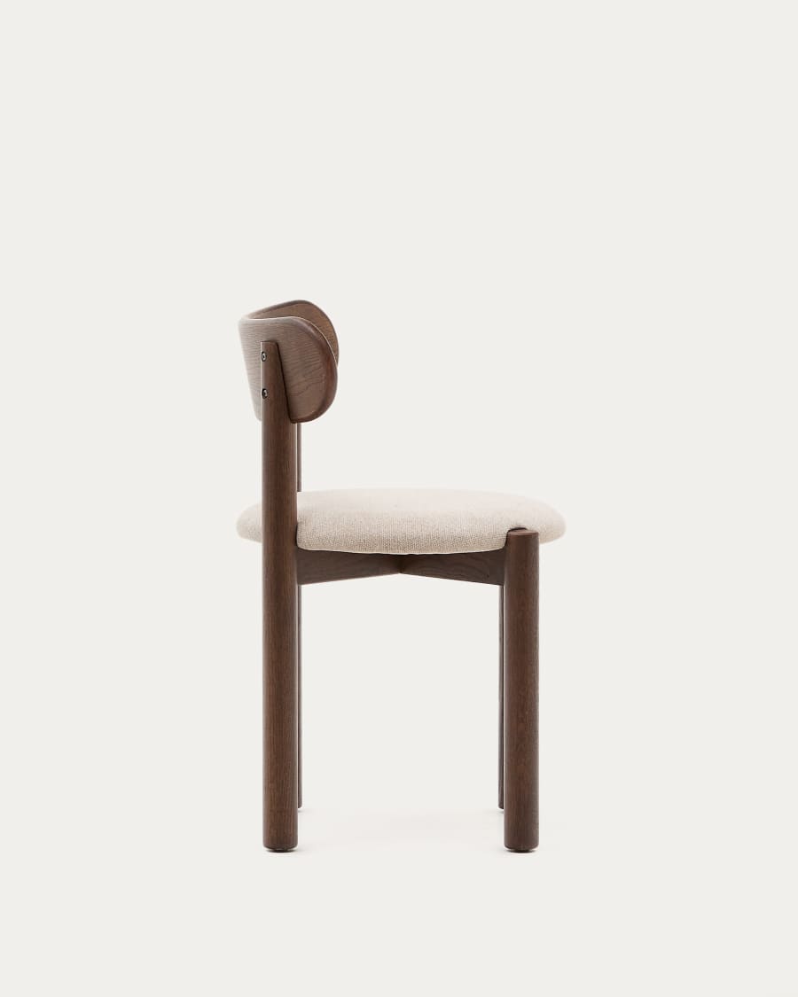 Japandi Stuhl Braun Chenille | Eichenholz & Nussbaum