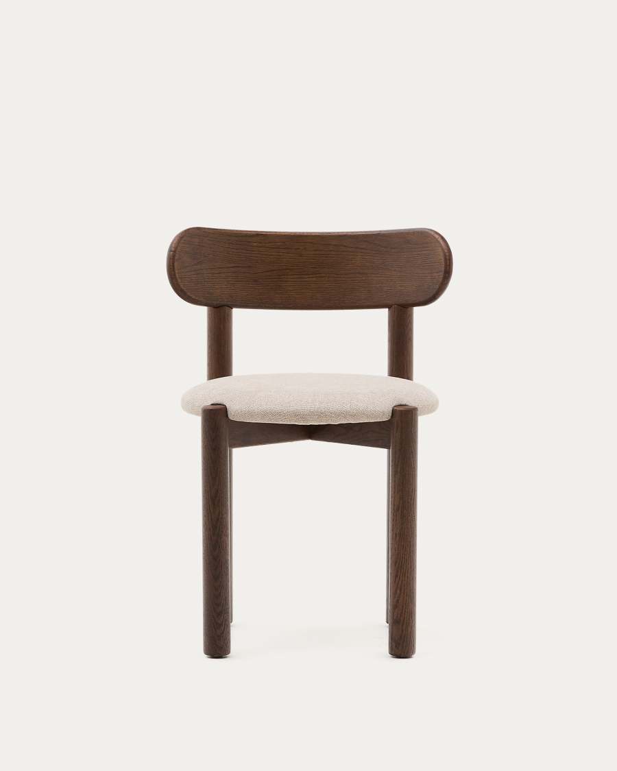 Japandi Stuhl Braun Chenille | Eichenholz & Nussbaum
