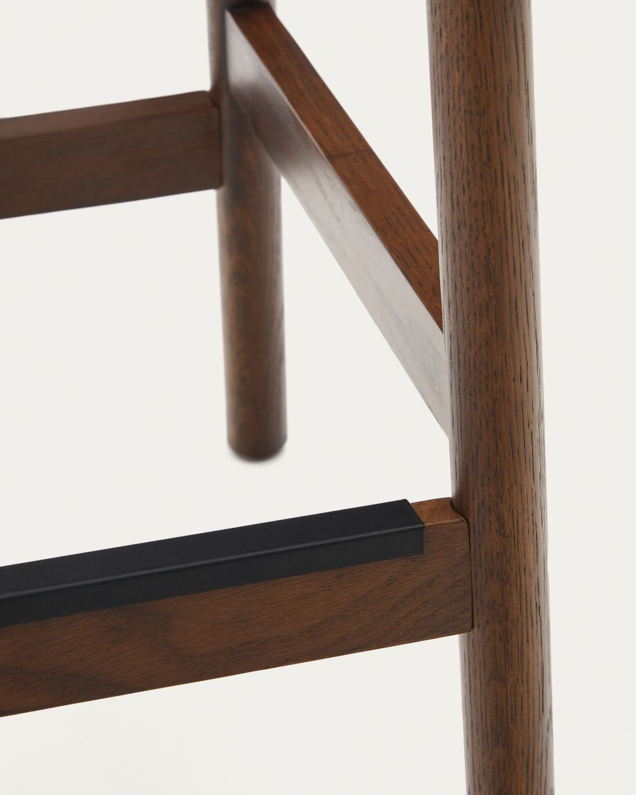 Japandi Hocker aus Holz und Seil