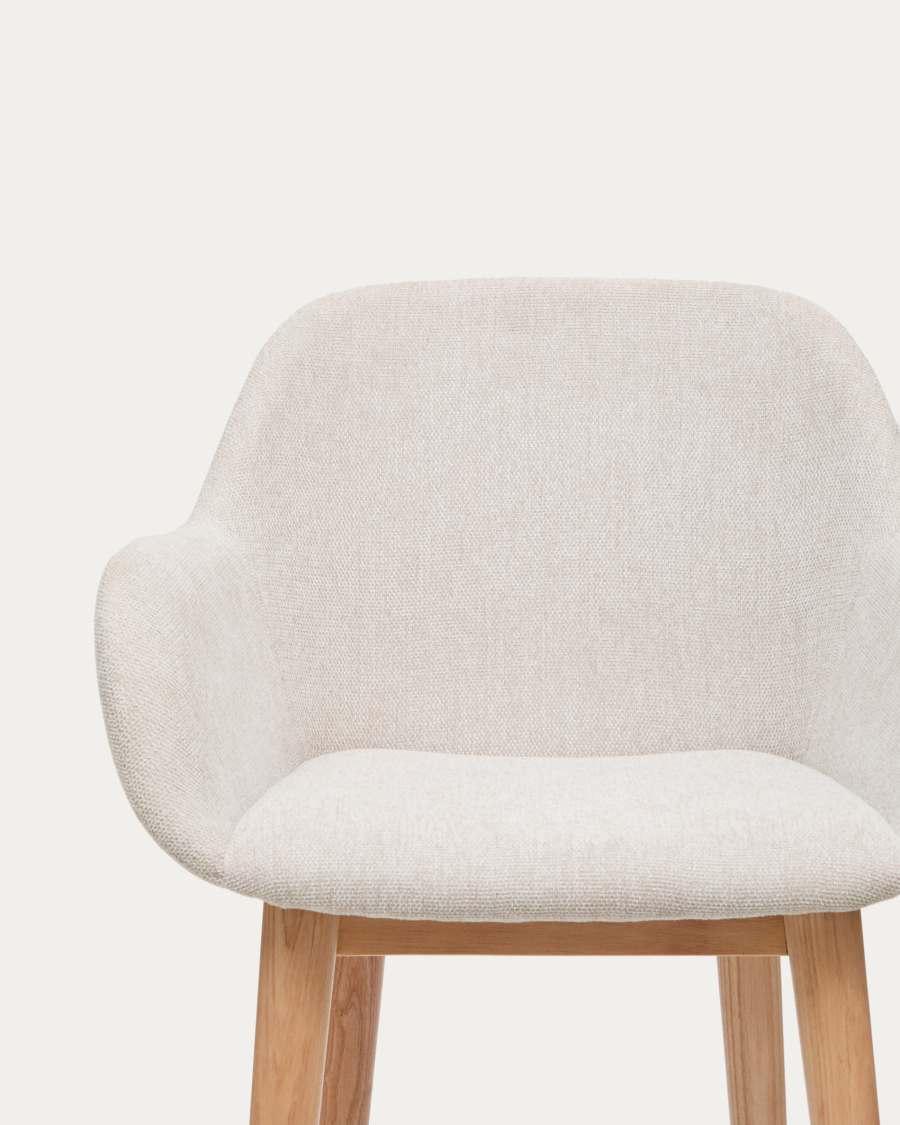 Hocker Japandi Beige Eschenholz Hell 65 cm