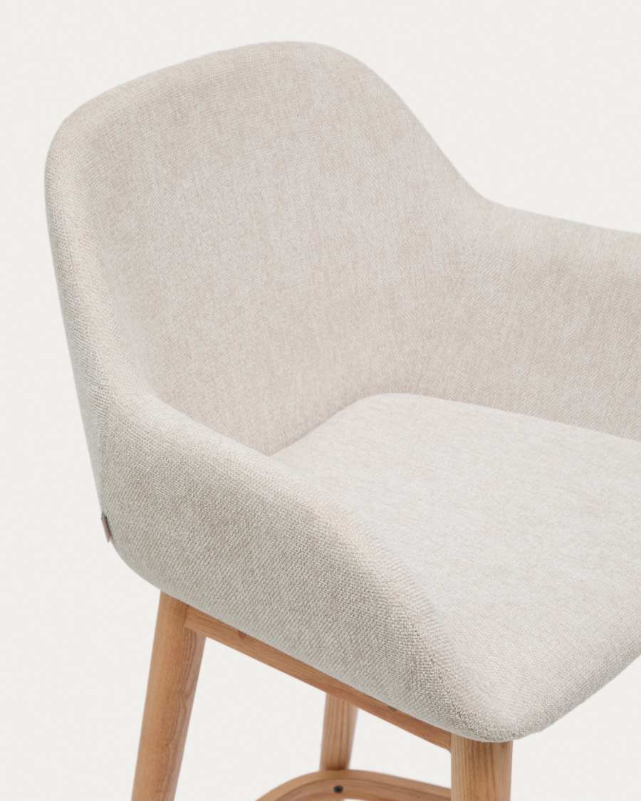 Hocker Japandi Beige Eschenholz Hell 65 cm