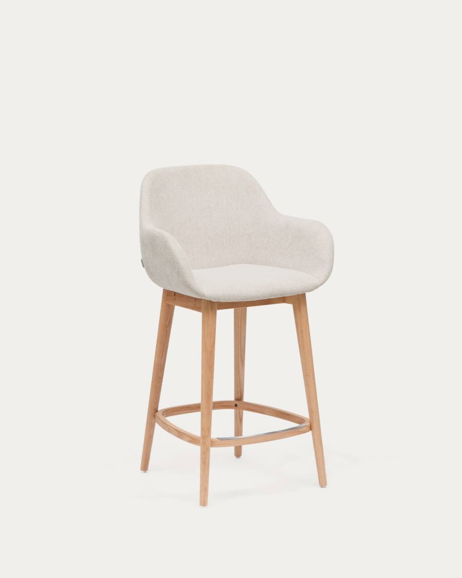 Hocker Japandi Beige Eschenholz Hell 65 cm