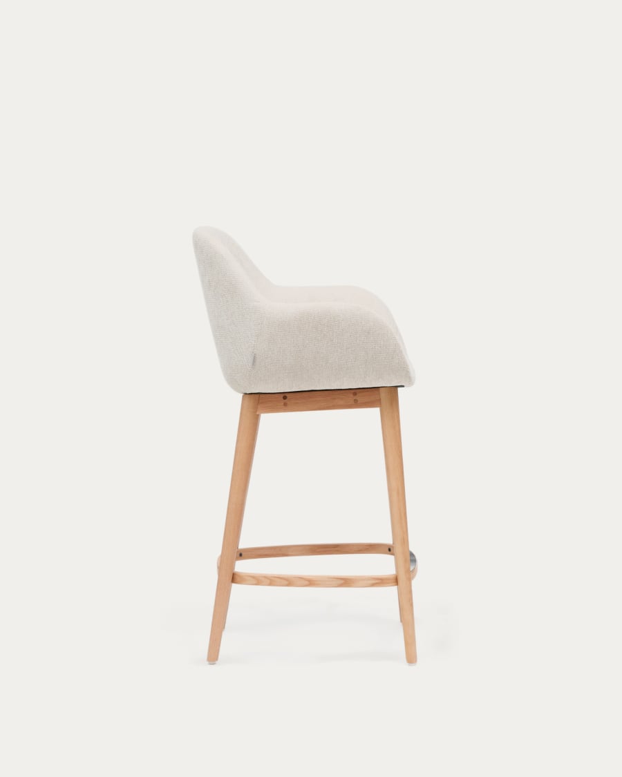Hocker Japandi Beige Eschenholz Hell 65 cm