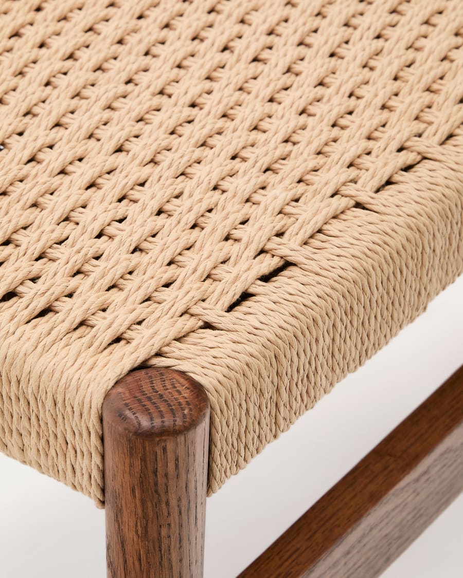 Japandi Sitzbank aus Holz und Seil
