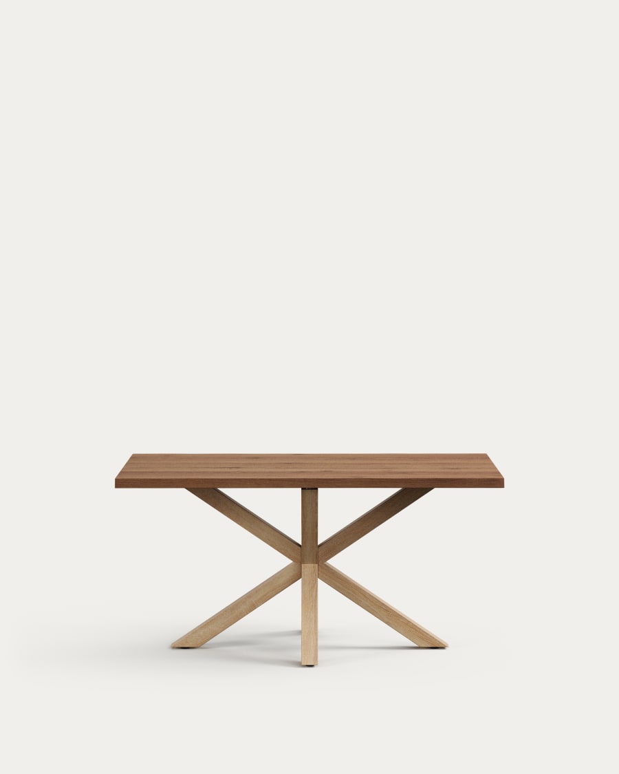 Japandi Esstisch aus Eichenfurnier und Stahl 160x90 cm