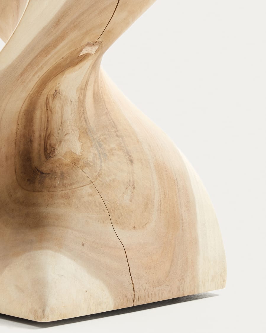 Japandi Beistelltisch aus Rohholz