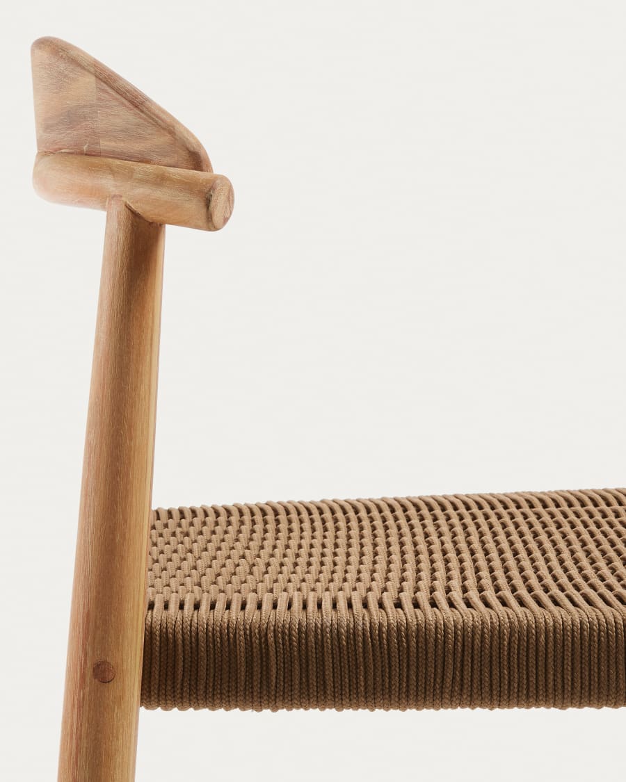 Japandi Hocker Moderner Beistellstuhl aus Holz