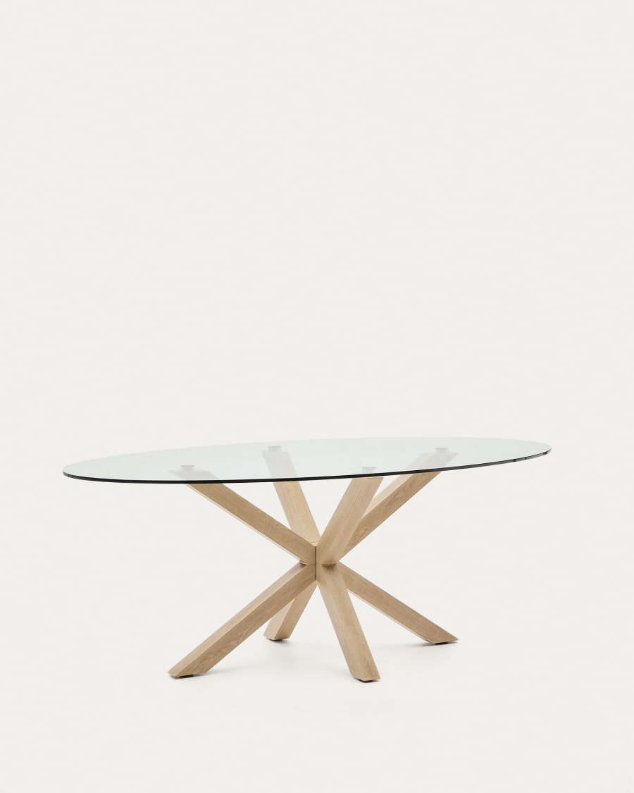 Japandi Couchtisch Oval aus Glas
