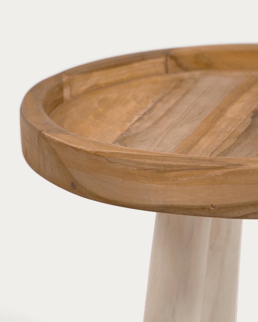 Beistelltisch Japandi Teakholz Rund 35 cm