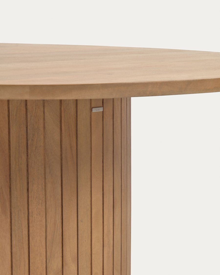 Runder Japandi Couchtisch aus Holz