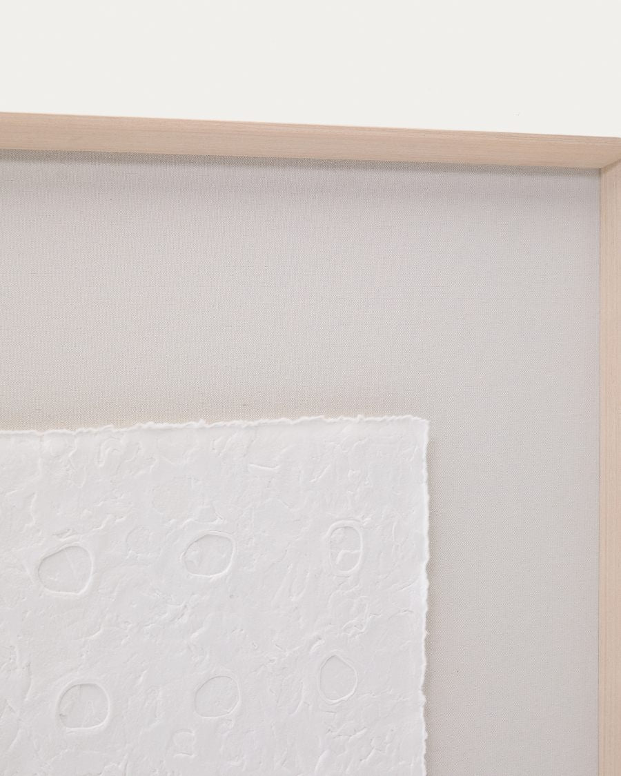 Japandi Abstrakt Bild aus Recyclingpapier mit Relief 104x124 cm