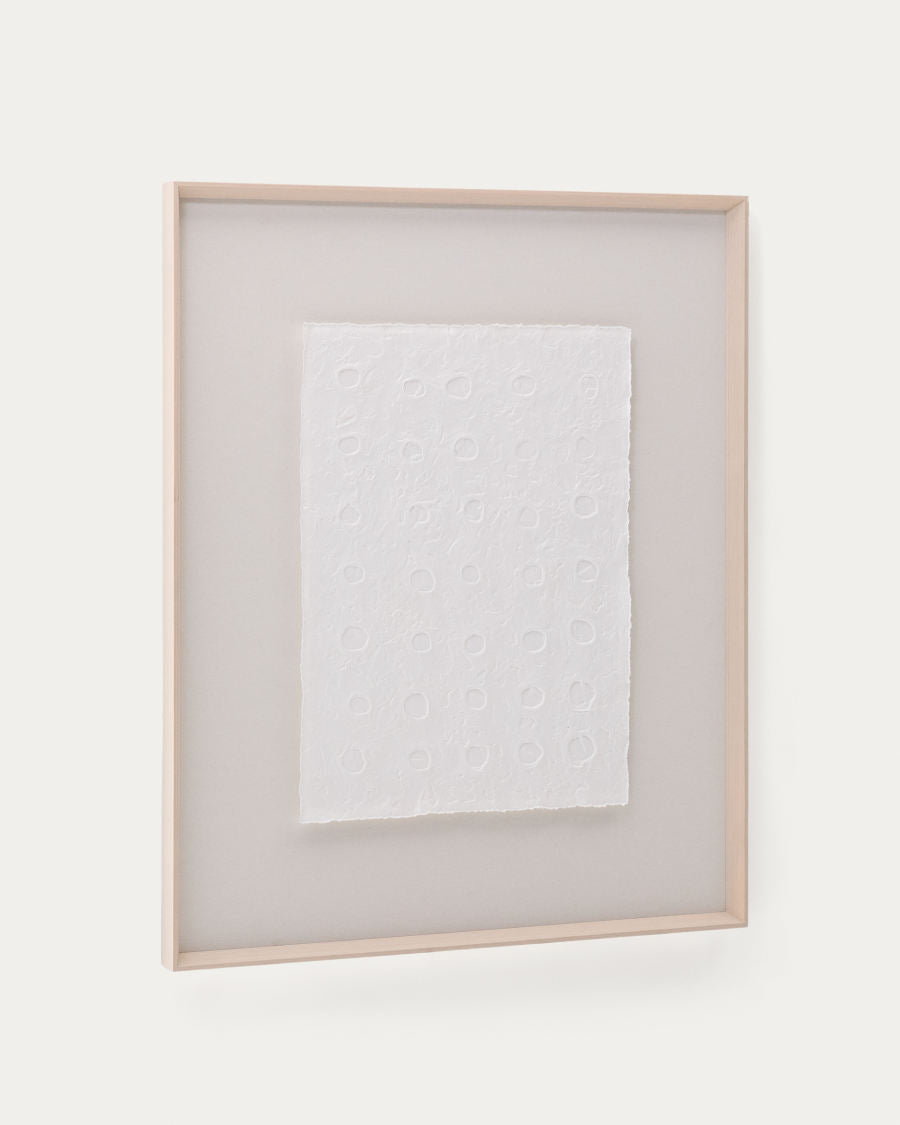 Japandi Abstrakt Bild aus Recyclingpapier mit Relief 104x124 cm