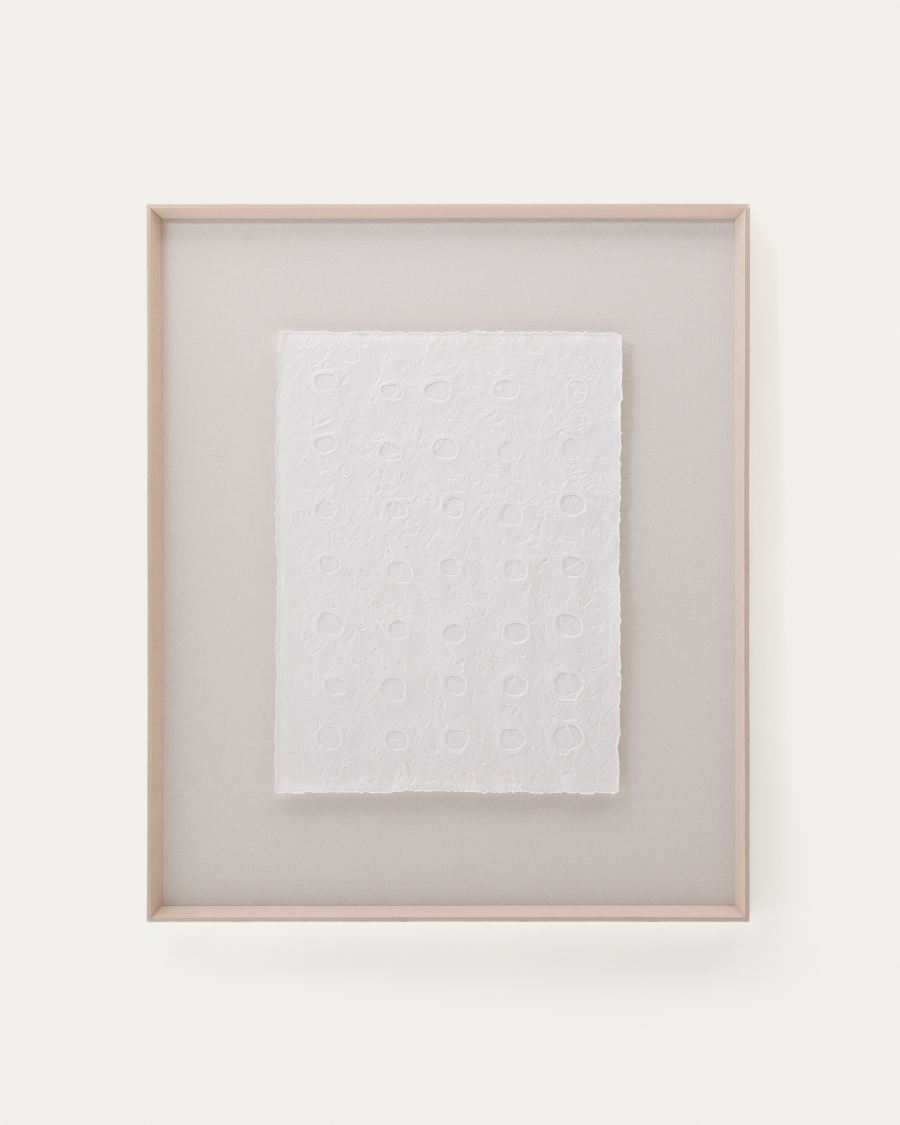Japandi Abstrakt Bild aus Recyclingpapier mit Relief 104x124 cm