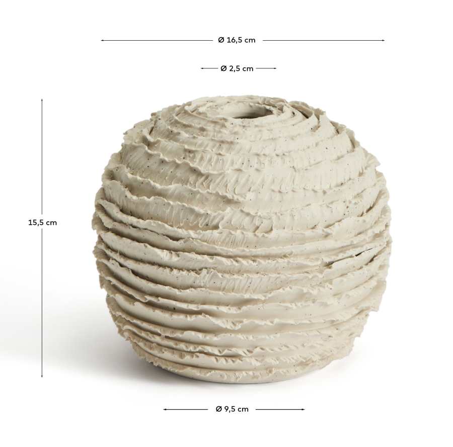 Japandi Vase aus Keramik in Beige 15 cm
