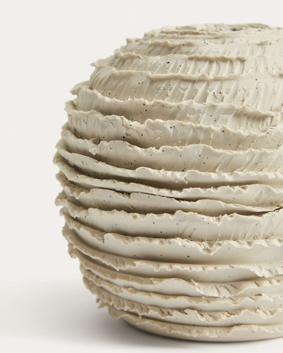Japandi Vase aus Keramik in Beige 15 cm