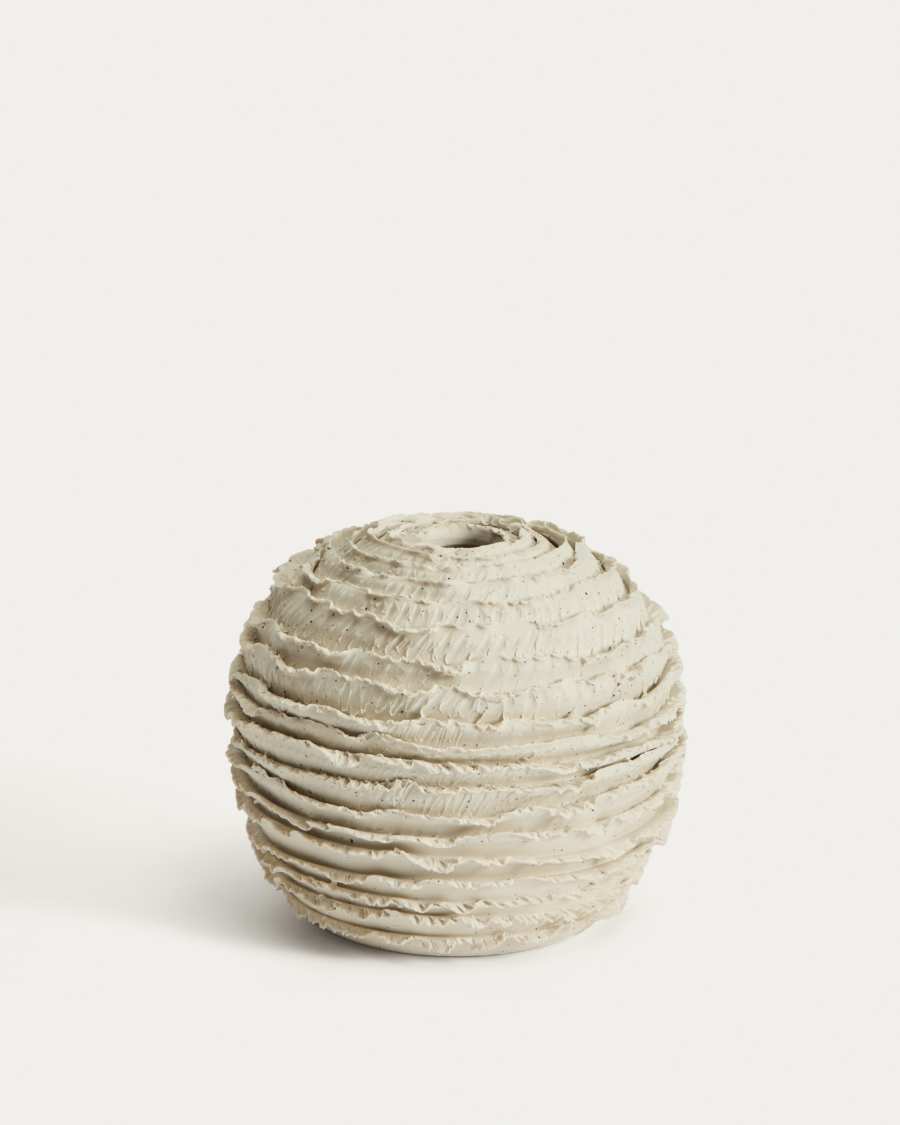 Japandi Vase aus Keramik in Beige 15 cm