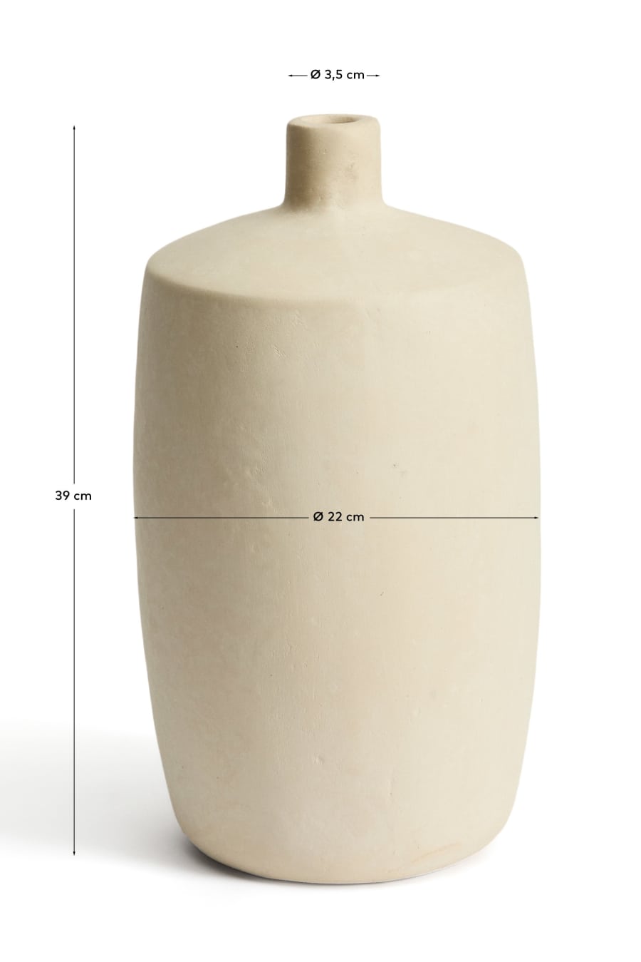 Vase Japandi Beige Pappmaché 39 cm