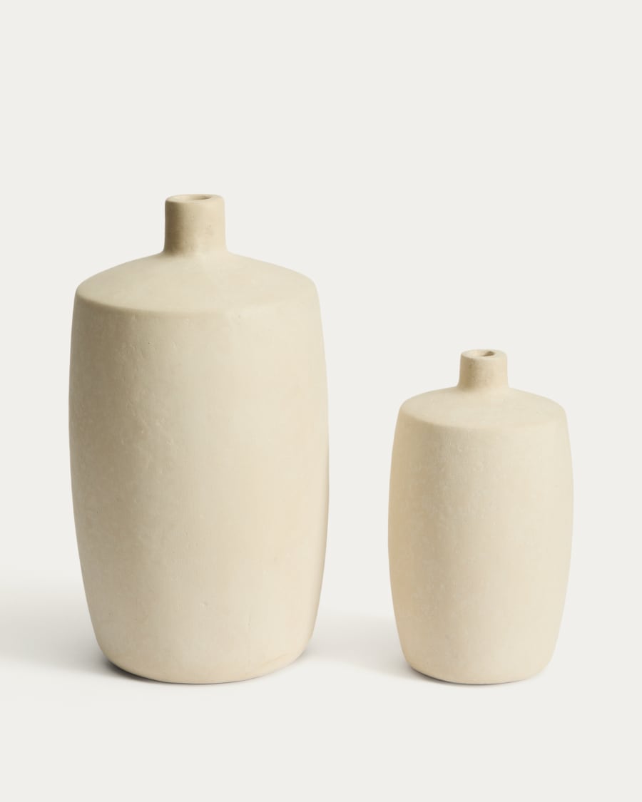 Vase Japandi Beige Pappmaché 39 cm