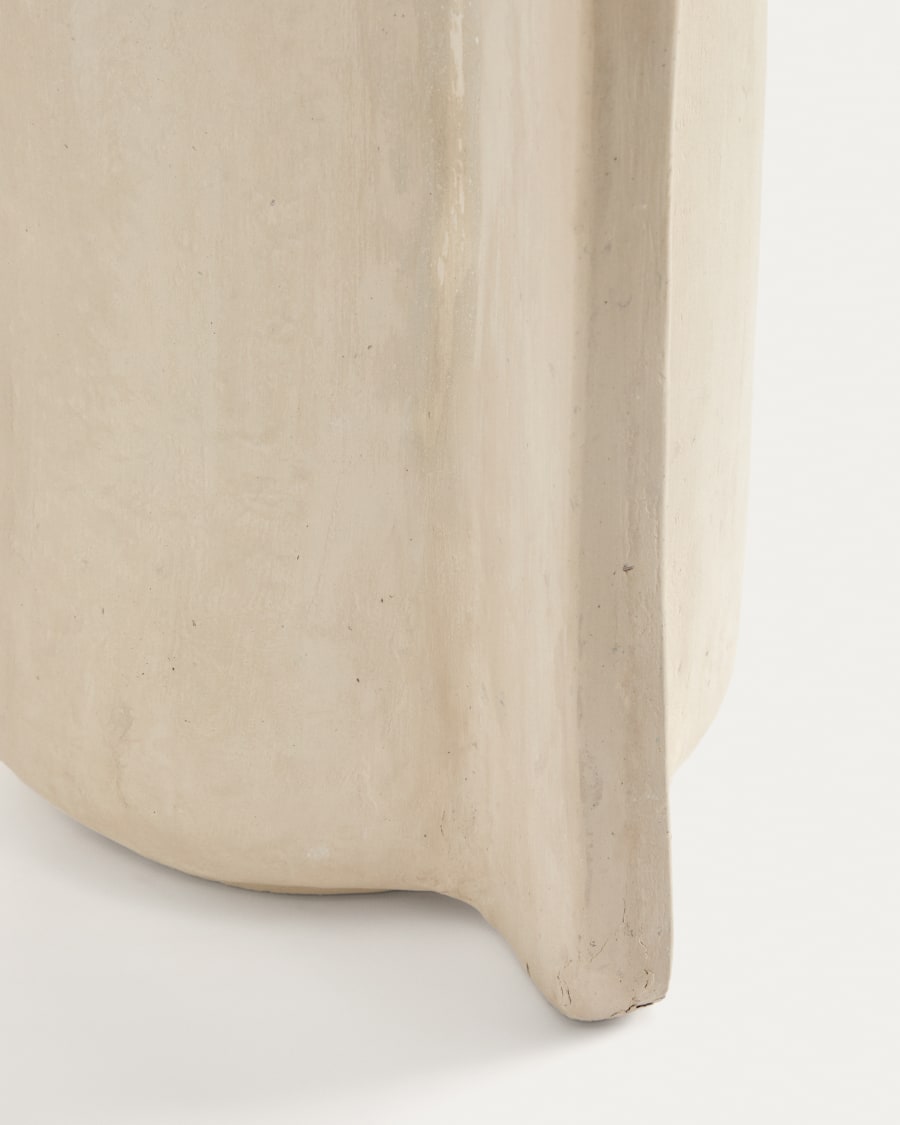 Beige Pappmaché Japandi Vase