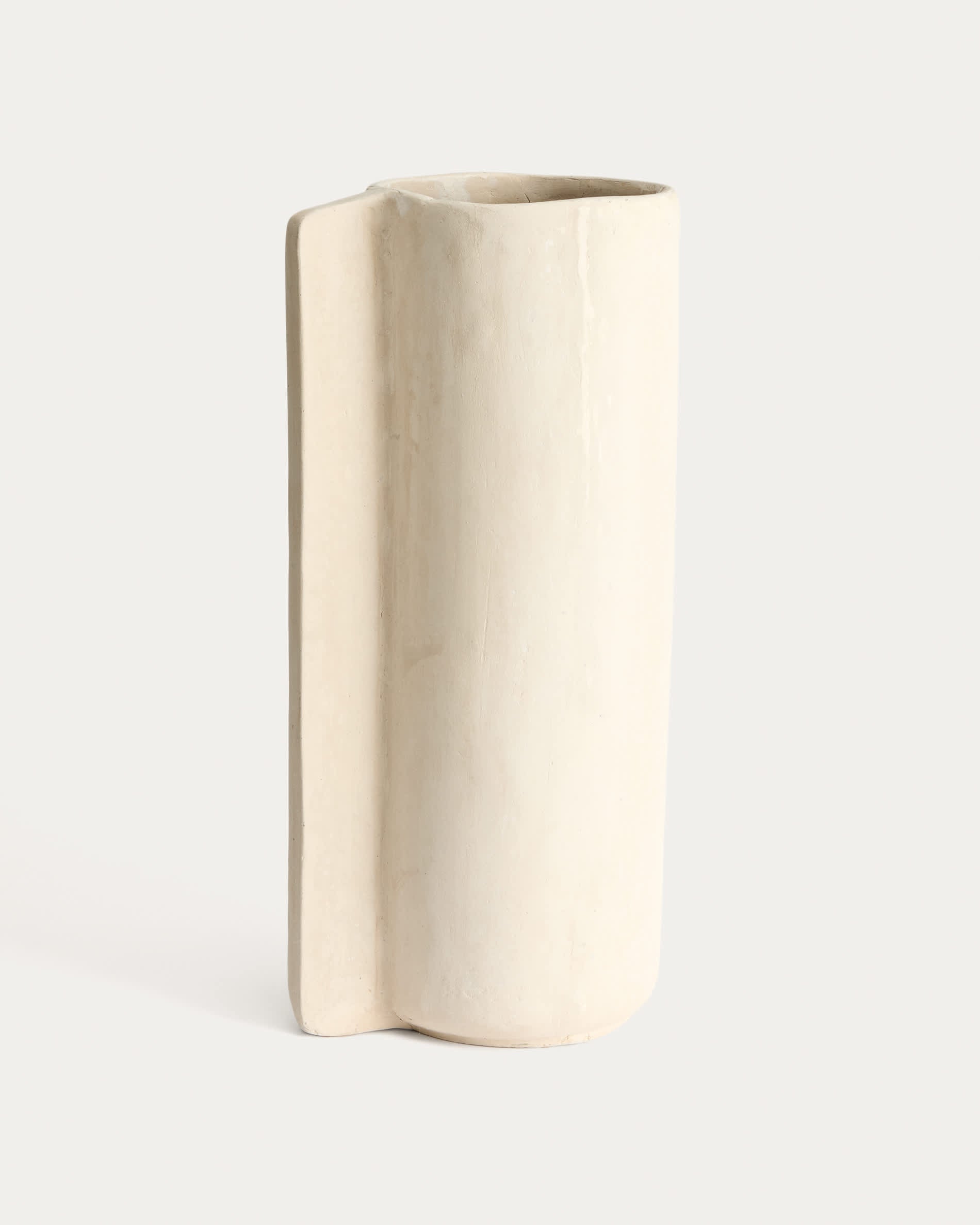 Beige Pappmaché Japandi Vase