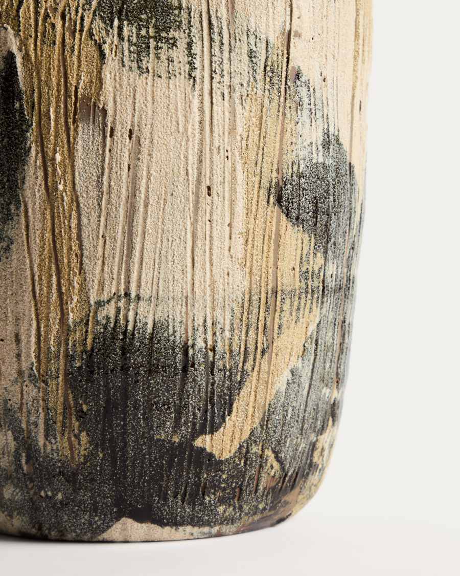 Japandi Vase aus Keramik in Braun 23 cm