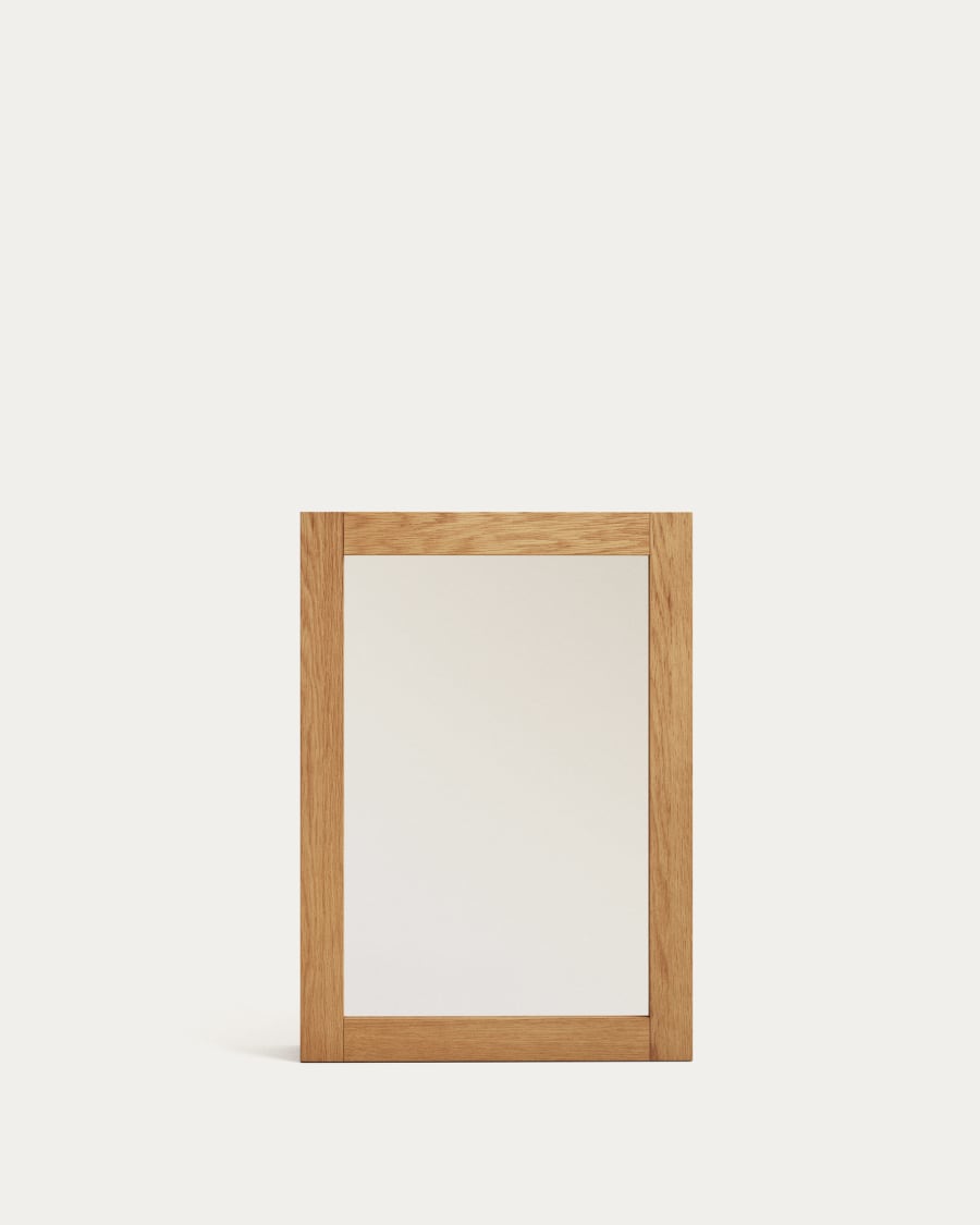 Badezimmerschrank Japandi Teakholz Spiegel 50x70 cm