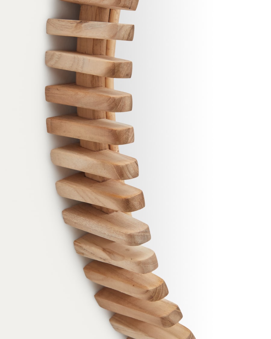 Runder Teak Japandi Spiegel Ø80cm