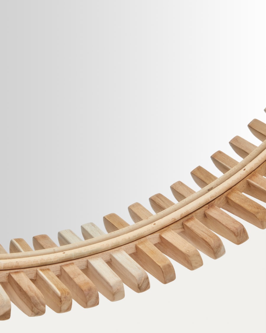 Runder Teak Japandi Spiegel Ø80cm