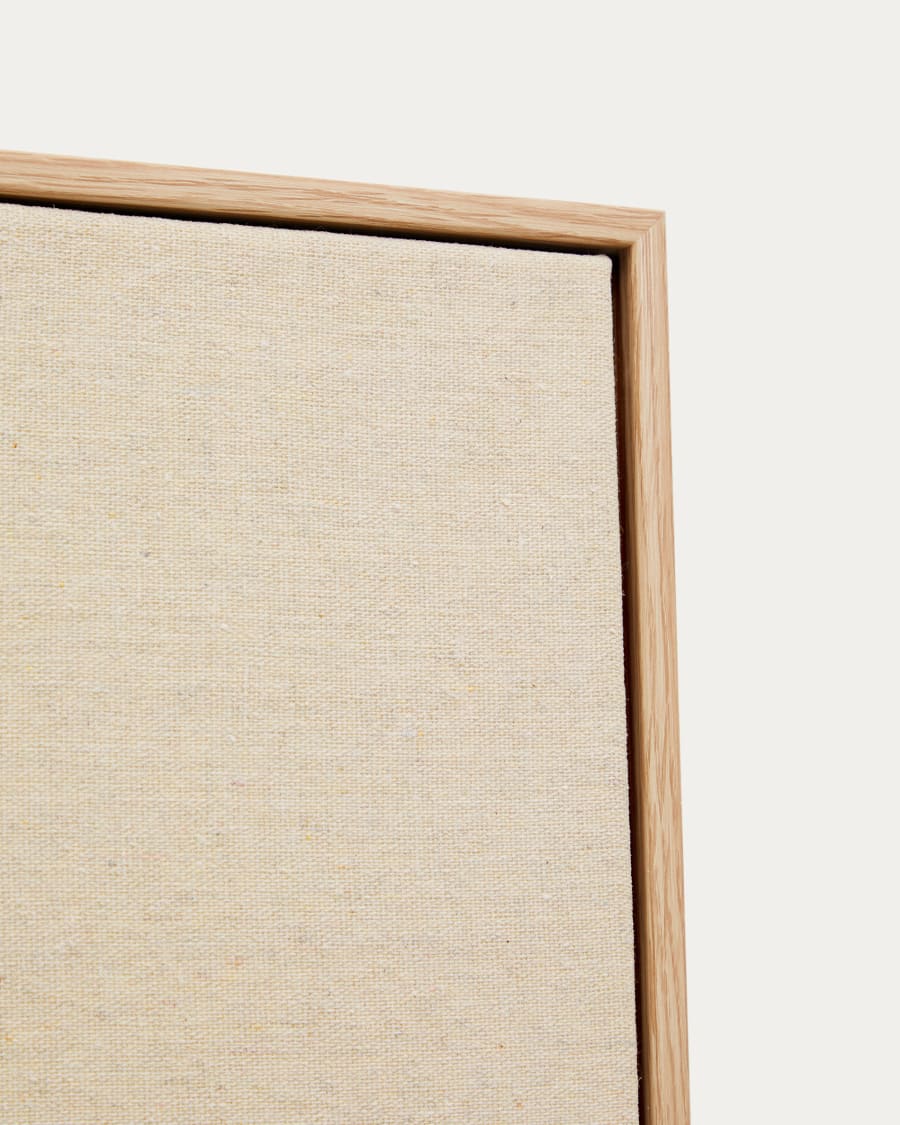 Beige Leinen Streifen Japandi Gemälde