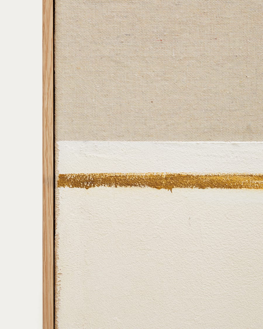 Beige Leinen Streifen Japandi Gemälde