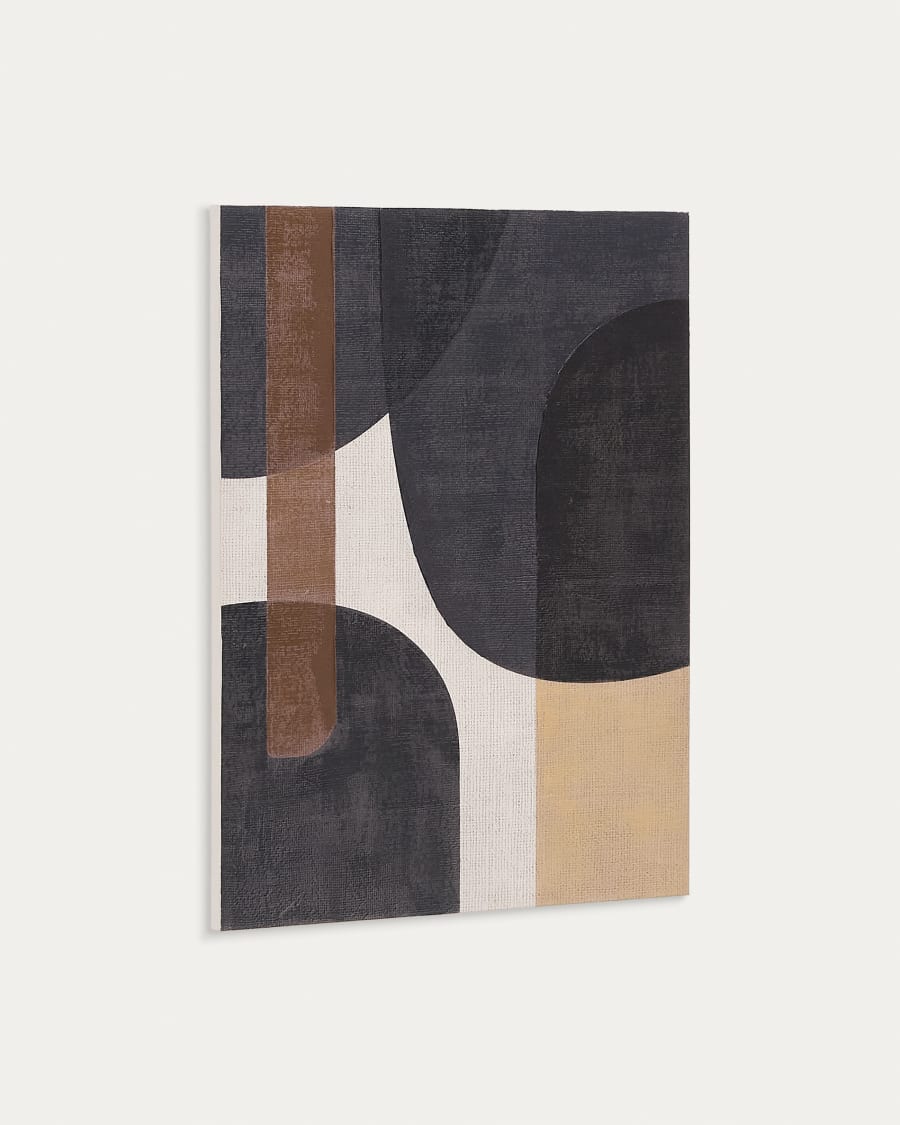 Braun Abstrakt Japandi Leinwand