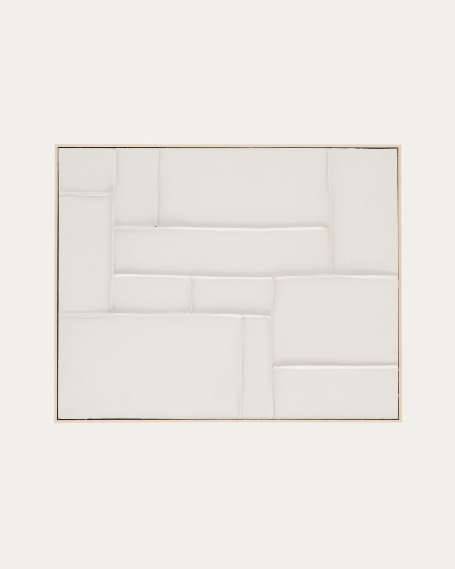 Japandi Wandbild Weiß Leinen