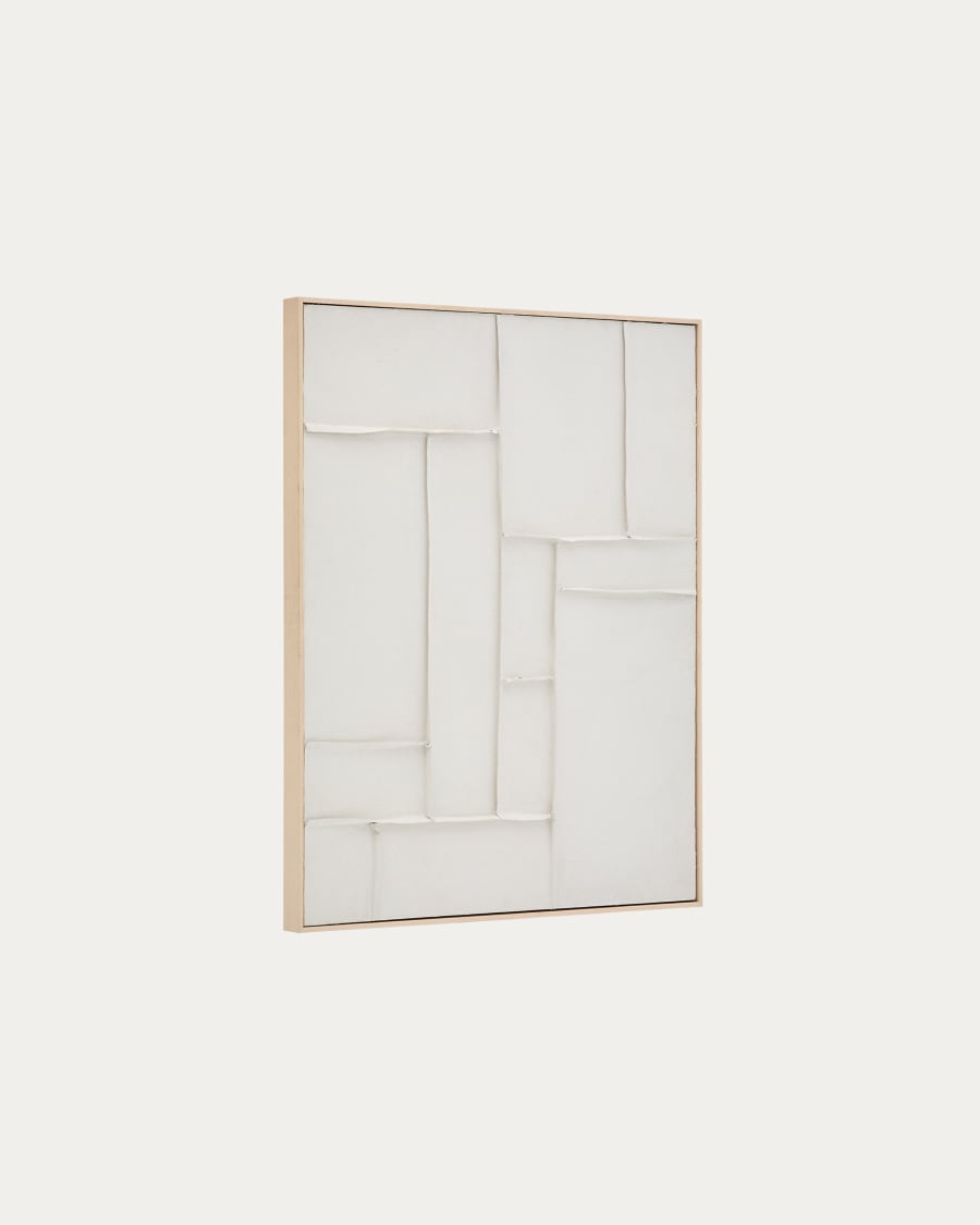 Japandi Wandbild Weiß Leinen