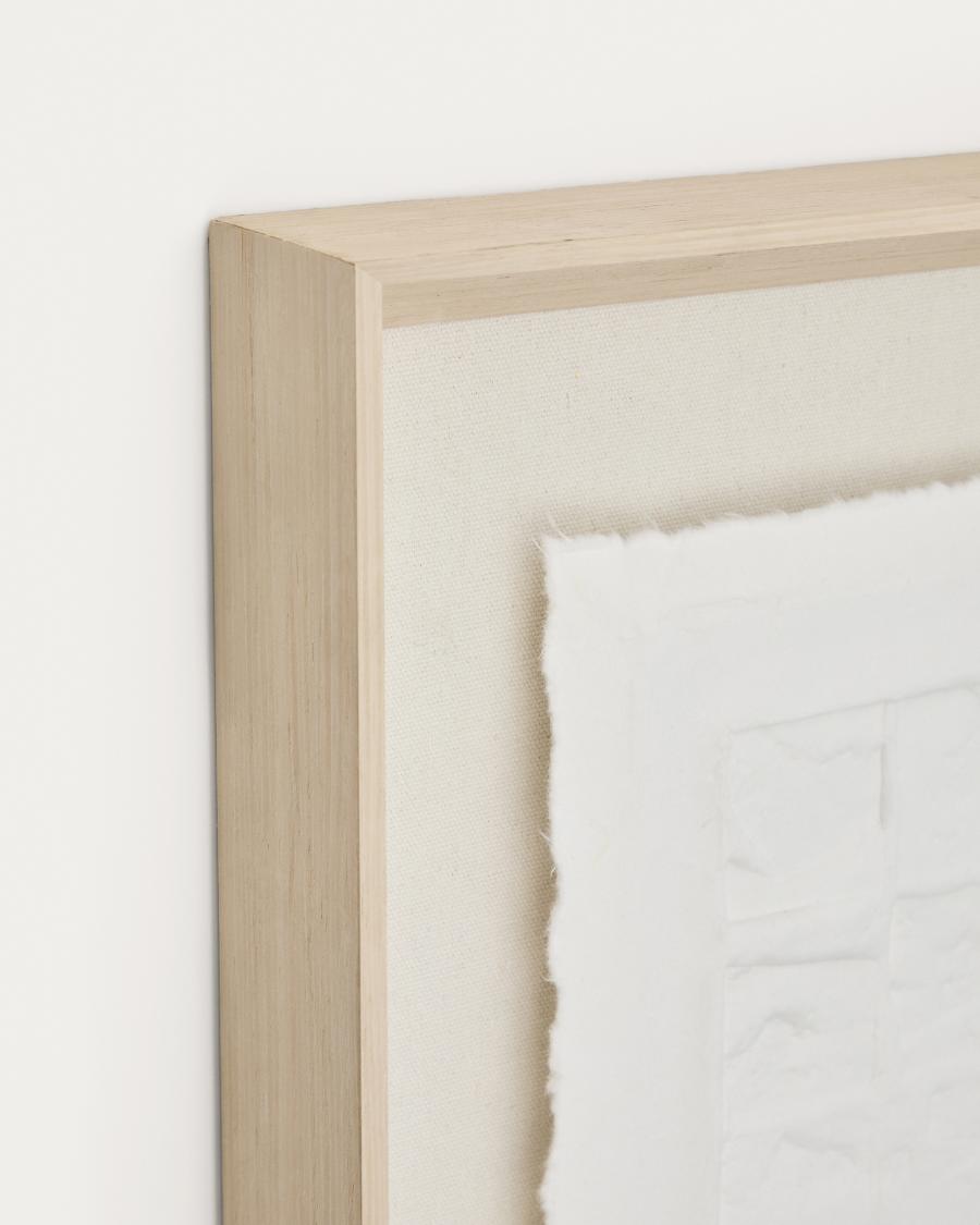 Weiße Pappmaché Japandi Leinwand