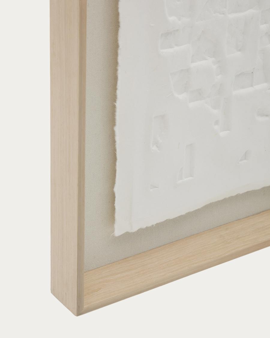 Weiße Pappmaché Japandi Leinwand