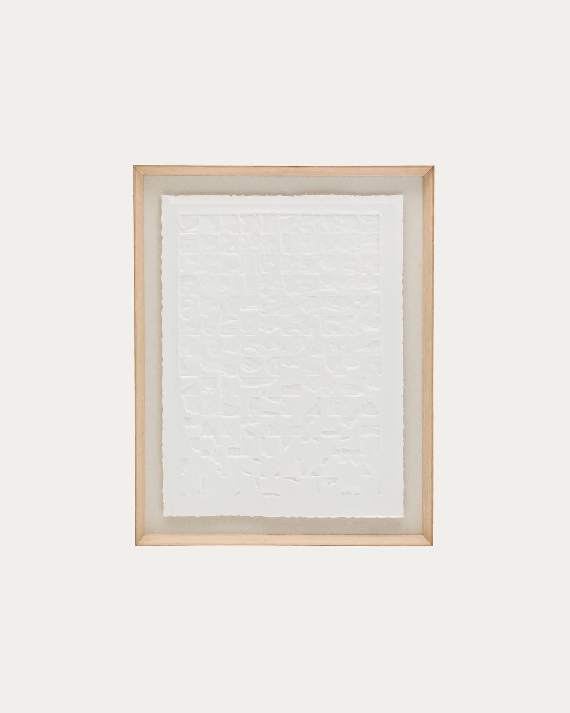 Weiße Pappmaché Japandi Leinwand