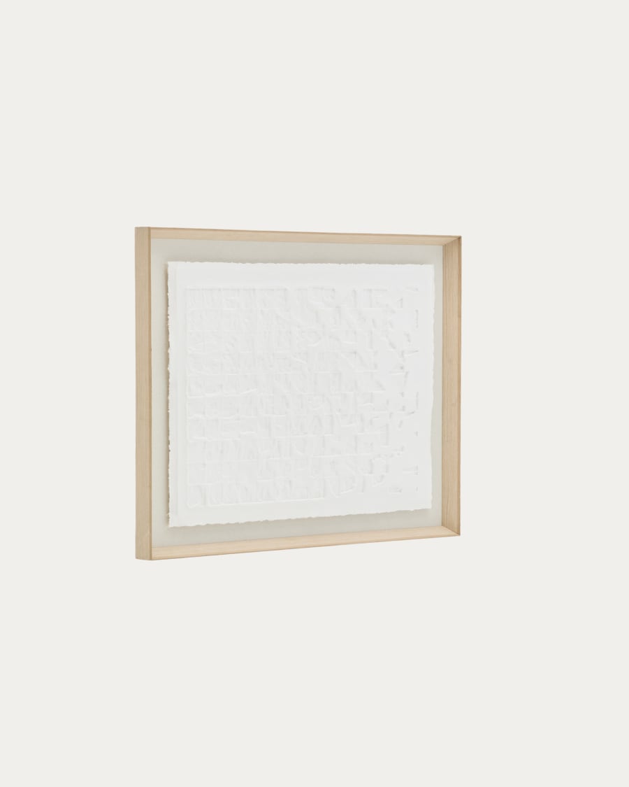 Weiße Pappmaché Japandi Leinwand