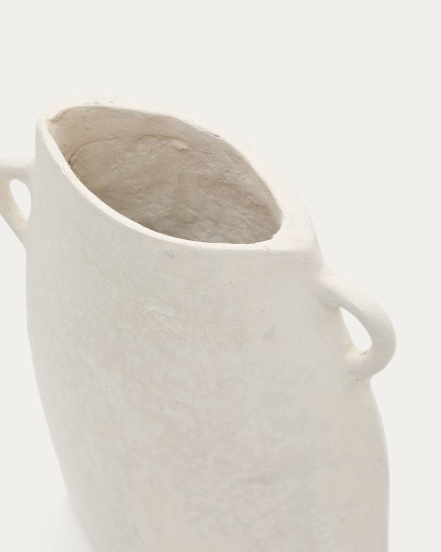Vase Japandi Weiß Pappmaché 27 cm