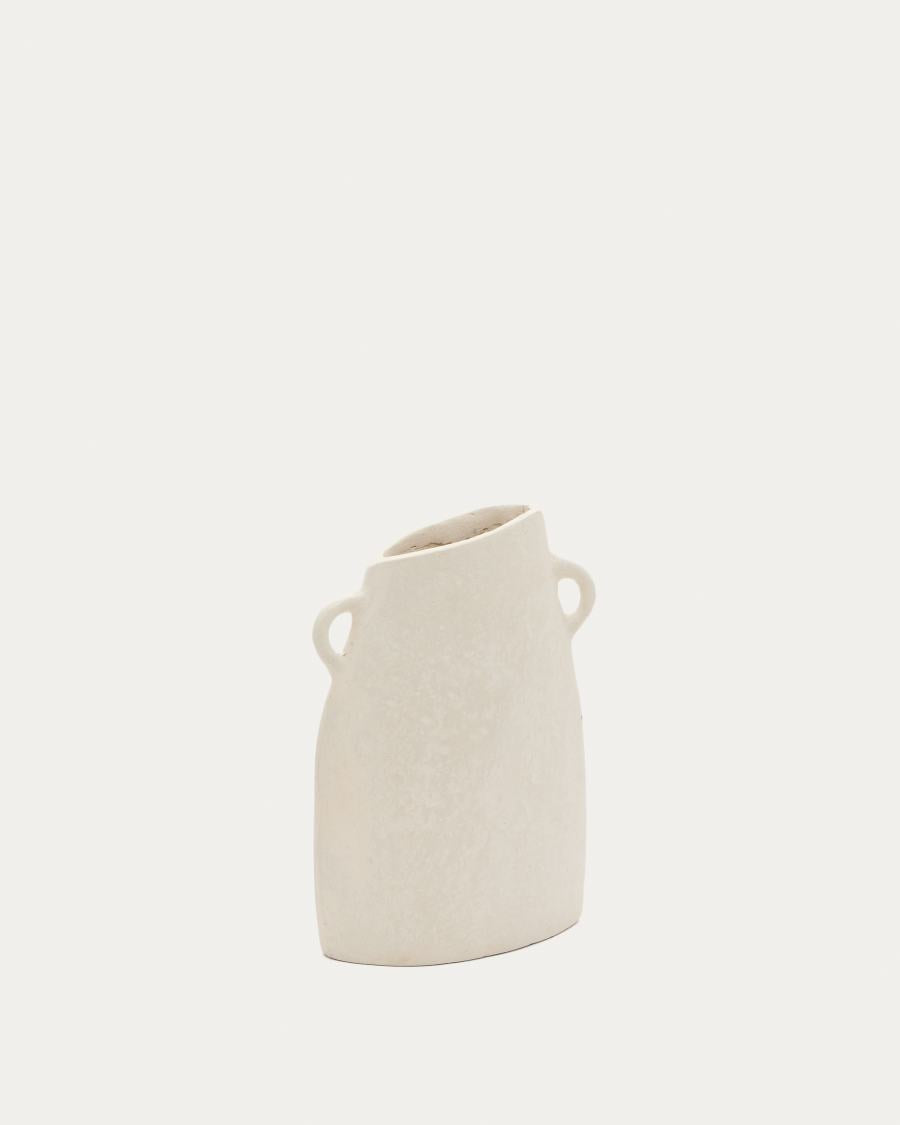 Vase Japandi Weiß Pappmaché 27 cm